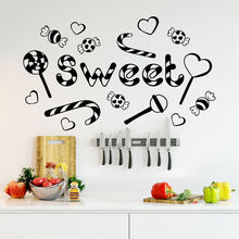 Наклейка Swet Candy для интерьера, Персонализация имени, кухонный декор, домашний художественный дизайн, виниловые наклейки на стену для детской комнаты D980 2024 - купить недорого