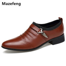 Mazefeng 2018 Spring  Men Dress Shoes Pointed Toe Business Shoes Flats Breathable loafers Men Formal Footwear Men Wedding shoes 2024 - buy cheap