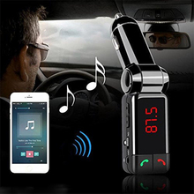 KWOKKER Автомобильный MP3 аудио плеер, Bluetooth FM передатчик беспроводной FM автомобильный комплект громкой связи ЖК-дисплей USB зарядное устройство для iPhone Samsung 2024 - купить недорого