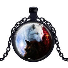 Ожерелье с подвеской в винтажном стиле с изображением белого волка 2024 - купить недорого