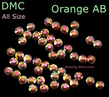 High Quality Orange AB DMC Hotfix Rhinestones Bright Glass For Garment Accessories SS6 SS10 SS16 SS20 2024 - buy cheap