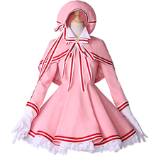 Anime Card Captor SAKURA Cosplay Halloween party KINOMOTO SAKURA cos Pink combat suit cosplay costume 2024 - buy cheap