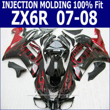 Red flame zx6r 2007 2008 Fairing kit For Kawasaki Ninja 07 08 Injection Fairings (Ems free+7gifts) S21 2024 - buy cheap