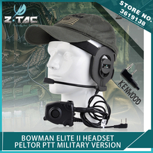 Z-tactical-auriculares Airsoft Bowman Elite II con Kenwood, dispositivo de audio portátil, Pin de caza, Peltor, PTT, empuje para hablar, para Radio militar 2024 - compra barato