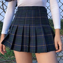 Мода для девушек и женщин, плиссированная мини-юбка в клеточку с высокой талией, женские юбки в стиле кэжуал 2024 - купить недорого