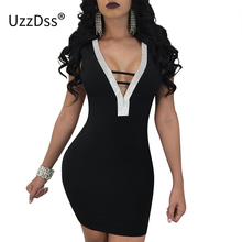 Vestido de festa feminino com lantejoulas e costas abertas, vestido curto preto sem mangas para inverno uzzdss 2024 - compre barato
