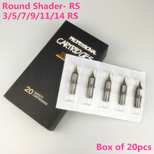 Box Of 20PCS Premium Gray Permanent Makeup Tattoo Needle Cartridges Round Shading 3/5/7/9/11/14RS 2024 - buy cheap