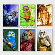 5D Diy Diamond Painting Owl Bear Diamond Embroidery Full Round Diamond Mosaic Craft Rhinestones Paintings Animals Needlework 2024 - buy cheap