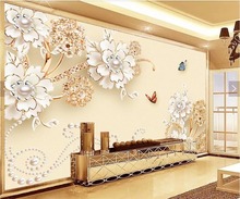 Papel pintado personalizado de beibehang murales de fotos 3d mariposa amor flor joyería 3D sala de estar dormitorio TV Fondo pared papel murales 2024 - compra barato