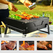 2019 BBQ Stove Portable BLACK Small Barbecue Stove Charcoal BBQ Grill Patio Camping Picnic Burner Foldable BBQ Grills 2024 - buy cheap