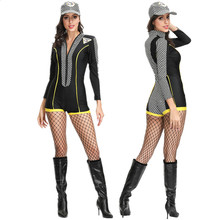 New Women Sexy Race Car Driver Costume Halloween Ladies Fancy Dress Racing Girl Cheerleader Costume 2024 - buy cheap
