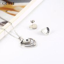 OUFEI Pearl Jewelry Set Heart-shaped Necklace Earrings Set Stainless Steel Jewelry Woman Vogue 2019 Jewelry Accessories 2024 - compre barato