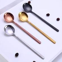 Hot 1pc Round Shape Stainless Steel Tea Coffee Dessert Spoon Home Kitchen Dining Accessories Tableware 2024 - buy cheap