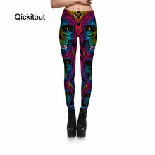 Qickitout Hot sale Women Sexy Print Fitness Leggings Colorful Skull Digital printing Pants Trousers Size S-4XL 2024 - buy cheap