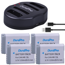 DuraPro 4pcs NB-13L NB 13L Li-ion Camera Battery + USB Dual Charger For Canon PowerShot G5 X G5X G7 X G7X G7 X Mark II G9 X G9X 2024 - buy cheap
