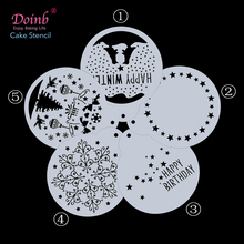 9 Polegada Christmas Theme Neve Estrela Bolo Tiramisu Stencil Plástico Pad Strew Espanador Spray de Molde Flor Fondant Moldes de Cozimento Do Queque 2024 - compre barato