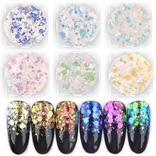Holographic Nail Glitter 1 Box Laser Holo Nail Sequins Paillettes Powder Nail Glitter Dust 2024 - buy cheap