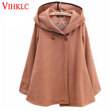 Autumn Winter Fashion Women Clothing Big Size Simple Pure Color Woolen Coats Cloak Mori Girl Loose Outwear Overcoats H898 2024 - buy cheap