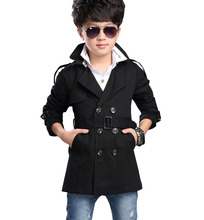 Бесплатная доставка, Осеннее двубортное пальто для мальчиков и Длинная модель детской одежды 2024 - купить недорого