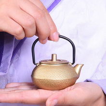 Mini Iron Kettle Gold Pot teapot Japanese cast iron tea pot of tea pet ornaments accessories Oscar special offer free shipping 2024 - buy cheap