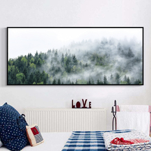 Nordic Decor Foggy Forest Landscape Wall Art Poster Canvas Art Print Forest Painting Wall Picture for Living Room 2024 - buy cheap