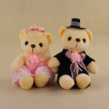 2 Styles 20cm Lovely couple bear wedding teddy bears Plush Soft Stuffed Animals Doll Toys ForWedding Gifts 2024 - buy cheap