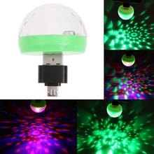 Mini luz de discoteca portátil com led usb, luz de discoteca com bola de cristal em led para decoração de festa em casa, karaokê, palco colorido, luzes de discoteca