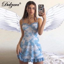 Dulzura 2019 summer women dress lace mesh sexy bandage wooden ear elegant festival party dress clothes vestidos backless strap 2024 - buy cheap