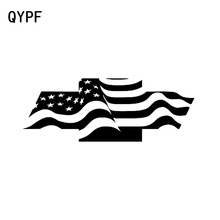 Bandeira da moda para decoração de carro qypf 16.5cm * 6.1cm, adesivo para janela de carro, decalque de vinil, preto/prateado 2024 - compre barato