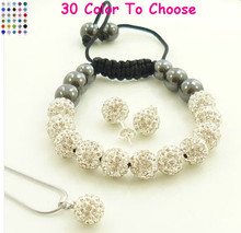 Fg3d colar brincos e pulseiras femininos, conjunto de cores misturadas brancas, com miçangas, presente, frete grátis, mm 2024 - compre barato