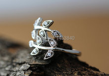 Wholesale New Fashion Leaf Branch Ring Adjustable Twig Ring Silver Plated Jewelry gift idea Free size Wrap Ring 12pcs/lot 2024 - buy cheap