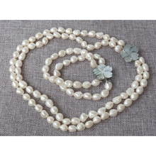 Модный естественный белый барокко FW жемчуг ожерелье и браслет 2024 - купить недорого