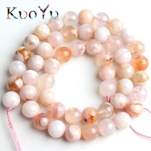 Natural Genuine Cherry Blossoms Agates Beads Gem Stone Round Loose Beads For Jewelry Making DIY Bracelet 15'' Strand 6/8/10mm 2024 - buy cheap