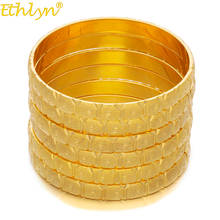 Ethlyn 6pcs/lot Ethiopian Jewelry Gold Color Bangles Dubai Gold Bangles For African Bangles&Bracelets for Women Gifts B74 2024 - buy cheap