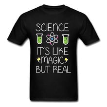 Science Its Like Magic But Real T-shirt Men Black T Shirt Organic Cotton Top Clothing Geek Style Summer College Tshirts 2024 - buy cheap