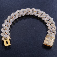 17*205mm Hip Hop AAA CZ Stone Paved Bling Iced Out Miami Curb Cuban Link Chain Bracelet For Men Rapper Jewelry Gold Color Gift 2024 - buy cheap