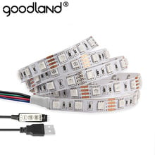 DC5V RGB USB Cable LED Strip Light 5050SMD Christmas Flexible TV Background 3keys Mini Remote 50CM 1M 2M Neon Ribbon Tape 2024 - buy cheap