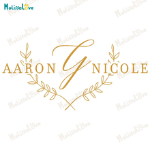 Laurel Olive Branch Personalized Name Decal Wedding Floor Design Stickers Removable Wedding Sticker SE027 2024 - buy cheap