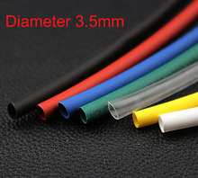 10 Meter 3.5mm Dia Ratio 2:1 Heat Shrinkable Shrinking Tube Black/Red/Yellow/White/Clear/Greed/Blue 2024 - buy cheap