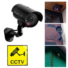 Водонепроницаемая камера видеонаблюдения с мигающим светодиодом, Реалистичная камера безопасности для использования в помещении и на улице 2024 - купить недорого