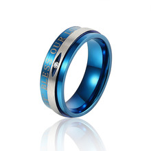 Anel de casal de marca superior 316l aço inoxidável azul e preto cristal anel de casal joias de luxo para mulheres e homens presente de casamento 2024 - compre barato