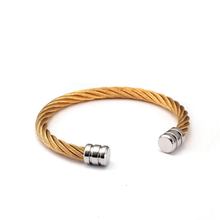 Men Women Vintage Sporty Bracelets Jewelry Unique Wire Open Braided Simple Healthly Stainless Steel Charm Cuff Bracelets 2024 - buy cheap