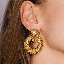 AENSOA Trendy Gold Color Alloy Drop Earrings For Women Statement Unique Vintage Geometric Earrings Party Jewelry Pendientes 2024 - buy cheap