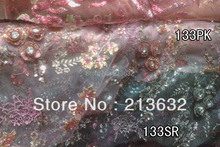 Ткань с цветами, французская кружевная ткань, швейцарская вуаль, кружевное свадебное платье, материал с 3D кристаллами и блестками, Цветочная марлевая вышивка 2024 - купить недорого