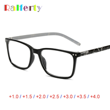 Ralferty-gafas de lectura cuadradas para hombre y mujer, anteojos de lectura con dioptría médica para presbicia, con estampado + 1,0 + 1,5 + 2,0 + 2,5 + 3,0 + 3,5 + 4,0 A6906 2024 - compra barato