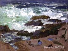 Decorative art Wild Surf Ogunquit Maine by Edward Henry Potthast paintings for bedroom Hand painted High quality 2024 - buy cheap