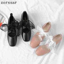 Zorssar 2019 Spring New Genuine Leather Ladies Ballet Flats Casual Shallow Soft Women Footwear Comfortable Flat loafers shoes 2024 - buy cheap
