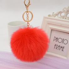 Fashion Imitated Fox Rabbit Fur Ball Keychain - Pom Pom Plush Key Chain Keyring for Women Jewelry Key Holder Acessory EH699 2024 - buy cheap