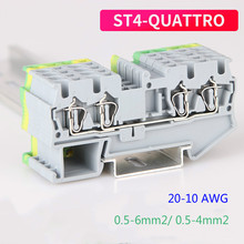 10pcs Type ST-4-QUATTRO Fast Wiring Contductor Connector Din Rail Modular Push in Screwless Terminal Block ST 4-QUATTRO 2024 - buy cheap