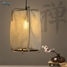 Chinese Cloth Fabric Shade Pendant Lights Japanese Restaurant Shop Living Room Decoration Antique Linen Hanging Lamps Fixtures 2024 - buy cheap